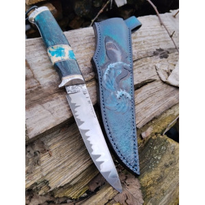 АКУЛА авторський ніж ручної роботи AlexKnifemaker, сталь CPM REX 121, 67 HRC. Photo 3